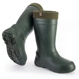 PROCERA Gummistiefel Herren gefüttert, Federleichte gefütterte Gummistiefel, warme Winter Stiefel Arbeitsstiefel mit Futter Anglerstiefel, Farbe: Grün, Größe: 41 - 41 EU