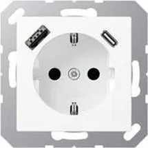 Jung Schuko-Steckdose mit USB-Ladegerät A1520-15CAWWM Weiß 1 St.