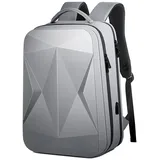 XINYASEE Hartschalen-PVC-Laptop-Rucksack, wasserdichter Business-Rucksack, Reise-Rucksack mit großer Kapazität für Geschäftsreisen (grau)