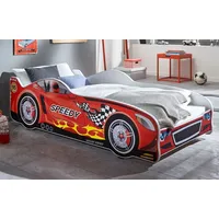 Autobett SPEEDY Rennfahrerbett Kinderbett Spielbett Bett Rot - Rot