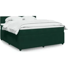 vidaXL Boxspringbett 180 x 200 cm Dunkelgrün
