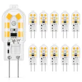 DiCUNO G4 LED Lampen, Warmweiß 3000K, 1.5W ersetzt 15-20W Halogen, 160lm, 360° Abstrahlwinkel, 12V, G4 Stiftsockel, Flimmerfrei, nicht dimmbar, 10er-Pack