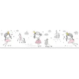 A.S. Création Bordüre selbstklebend 5 m x 15 cm Rosa/Grau/Weiß