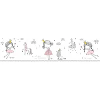 A.S. Création Bordüre selbstklebend 5 m x 15 cm Rosa/Grau/Weiß