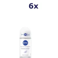 NIVEA Deo Roller 6 x 50 ml Sensitive Pure
