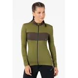 super.natural Merino Fahrradtrikot W GRAVA LS JERSEY in oliv - dunkelbraun | Gr.: L