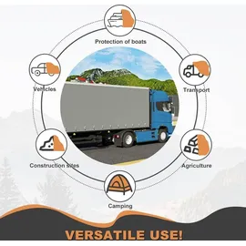 Woltu Abdeckplane wasserdicht 2x2 m 140 g/m2 grau