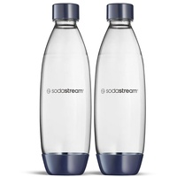 Sodastream, 2 einzelne spülmaschinenfeste Flaschen für Wassersprudler Duo, Terra, E-Terra, Art, Gaia, dunkelblau