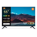 Xiaomi TV F 55, 55 Zoll (140 cm), 4K UHD, Smart TV, Fire OS8, Triple Tuner DVB-C/S/S2/T/T2,HDR10, MEMC,Game Boost mode 120Hz, Sprachsteuerung mit Alexa, 2GB+32GB, Kompatibel mit Apple AirPlay