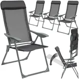 Tectake Gartenstuhl Maurine klappbar 59 x 73 x 110 cm grau 4 St.