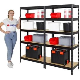 Proregal Mega Deal 2x Schwerlastregal Rivet HxBxT 180 x 90 x 45 cm Freizeit, Heimwerken, Werkstatt, Schwerlastregale