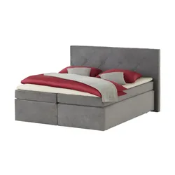 Boxspringbett   ¦ grau ¦ Maße (cm): B: 201 H: 122
