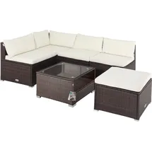 CASARIA Polyrattan Ecklounge braun/creme