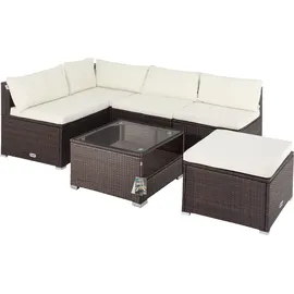 CASARIA Polyrattan Ecklounge braun/creme