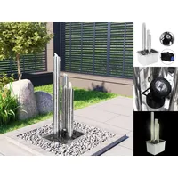 vidaXL Gartenbrunnen Silbern 48x34x88 cm Edelstahl