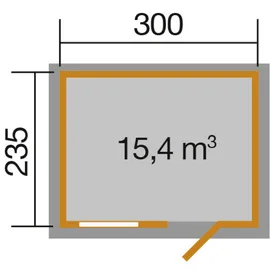 Weka Gartenhaus 123 3,01 x 2,35 m anthrazit