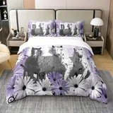 Generisch Pferde Bettwäsche, Flanell-Bettwäsche für Kinder Jungen 155x220, Mikrofaser Wendebettwäsche mit Pferdemuster, Pflegeleicht, Warm & Kuschelig, Reißverschluss, Coole Designs für Winter