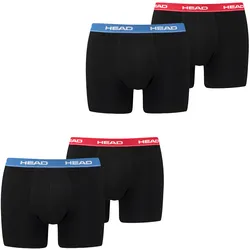 HEAD Herren Boxershort Basic Boxer Unterwäsche Baumwolle - 4er 6er 8er Multipack in S 4X Rot Blau 4er Pack