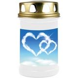 HS Candle 8er Pack Grabkerzen mit Motiv, Grablicht mit Brenndauer von ca. 2 Tage, Motiv: Herz Wolke, in vielen weiteren Varianten