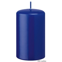 Stumpenkerzen Royalblau 6 x 4 cm, 12 Stück, Unparfümiert