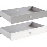 WIMEX Schubkasten WIMEX "Joker", grau (weiß, betonfarben lichtgrau), B:100cm H:16cm T:60cm, Schubladen, Schubkasten, 2-teilig, für zusätzlichen Stauraum unter dem Bett