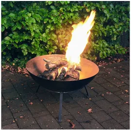 Antikas Feuerschale, Feuerkorb, Transportabel, Eisen, schwarz, H 35,0 x B schwarz