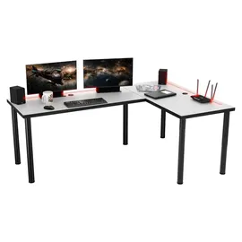Möbelsystem L-förmiger Gaming Desk mit LED-Beleuchtung weiß