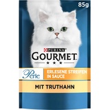 Gourmet Perle Erlesene Streifen Katzenfutter nass, mit Truthahn, 26er Pack (26 x 85g)