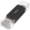 Hama Speicherkartenleser Ham USB-Kartenleser, OTG, USB-A + Micro-USB USB 2.0, SD/microSD schwarz