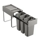 Svita Einbaumülleimer 30L (3x10L) 3 Fächer mit Deckel Mülltrennsystem - Grau