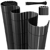 Clanmacy Balkonsichtschutz PVC Sichtschutzmatte Bambus Garten Sichtschutzzaun Windschutz Balkon grau 90 cm x 800 cm