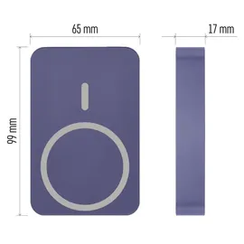 EMOS Powerbank 10 000 mAh WI 1046 mit Magnet - magnetischer externer Akku mit Passthrough und Wireless-Charging USB-C-Ausgang inkl. USB-Datenkabel - für iPhone, Smartphone, Tablet - blau