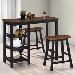 vidaXL Bar Set 3 Stück MDF Schwarz