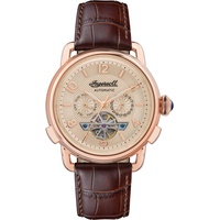 Ingersoll Men's The New England Automatic Watch with Cream Dial and Brown Leather Strap I00901B