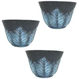 Hti-Living Blumentopf Nessa Feder Blau 3er-Set