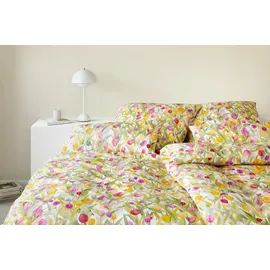 ELEGANTE Mako Jersey Tulpe Bunt 155 x 220 cm + 80 x 80 cm