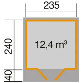 Weka Gartenhaus 179 2,41 x 2,35 m grau