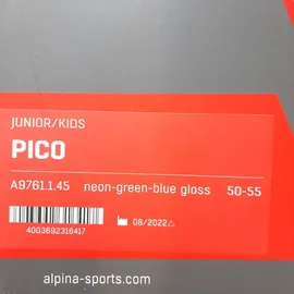 Alpina Pico 50-55 cm Kinder neon-green/blue gloss 2021