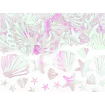 Partydeco Konfetti Meerestiere 1,5 bis 5,5 cm 23 g irisierend Silberfarben