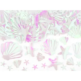 Partydeco Konfetti Meerestiere 1,5 bis 5,5 cm 23 g irisierend Silberfarben