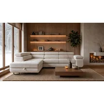 storez24 Eckcouch Textil 3-Sitzer Beige