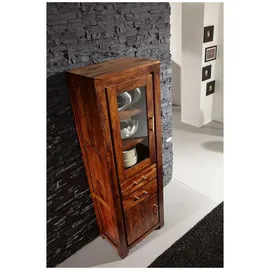 Massivmoebel24 Vitrine 60 x 40 x 180 cm Braun