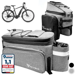 Gepäckträgertasche erweiterbar 10-20L "FELIX" - Grau - Bestseller,Gepäckträgertaschen,oft gekauft