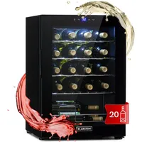 Klarstein Weinkühlschrank Shiraz 20 Uno, für 20 Standardflaschen á 0,75l,Wein Flaschenkühlschrank Weintemperierschrank Weinschrank Kühlschrank schwarz