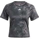 adidas Women's Train Essentials AOP Flower T-Shirt, Grey Five/Carbon, XL