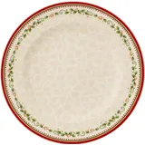 Villeroy & Boch Winter Bakery Delight Speiseteller Sternschnuppe 27 cm, Premium Porzellan, Weiß/Rot/Beige