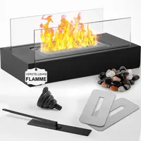 Ceblish Tischkamin [3h Brenndauer] | Tischfeuer Set für Indoor&Outdoor | Ethanol Kamin mit Einstellbare Flamme und Bunte Steines | Bioethanol Tischkamin