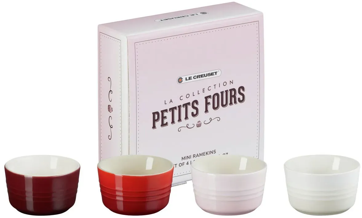 LE CREUSET Mini-Förmchen 4-tlg. 7cm PETITS FOURS - D ca. 7,20