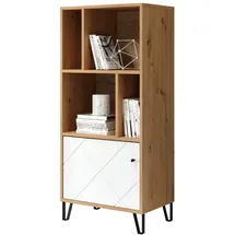 trendteam Bücherregal 63 x 136 x 40 cm Weiß/Eiche