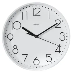 HAMA Wanduhr "Salina", ohne Ticken, Ø 30cm, weiß